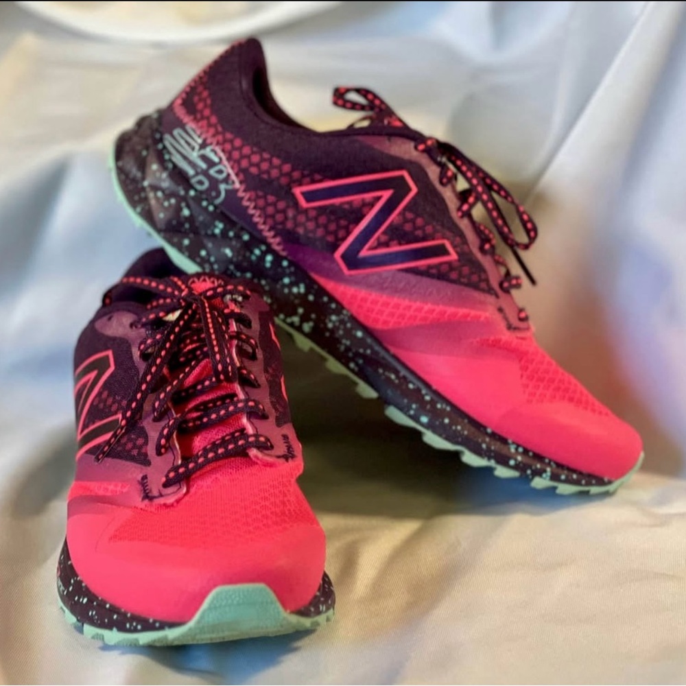 New Balance Pink and Purple Athletic Shoes with Mesh Upper